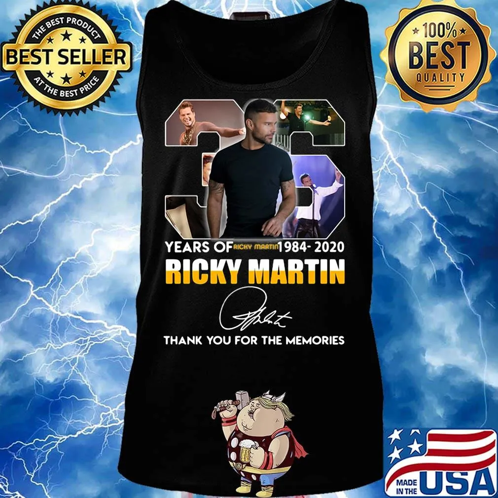 36 years of 1984 2020 ricky martin thank you for the memories signature s Tank top