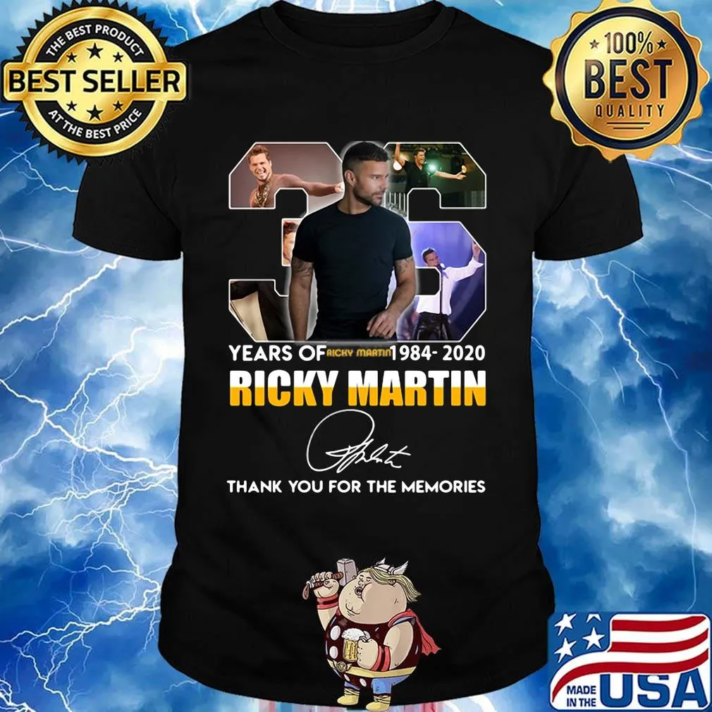 36 years of 1984 2020 ricky martin thank you for the memories signature shirt