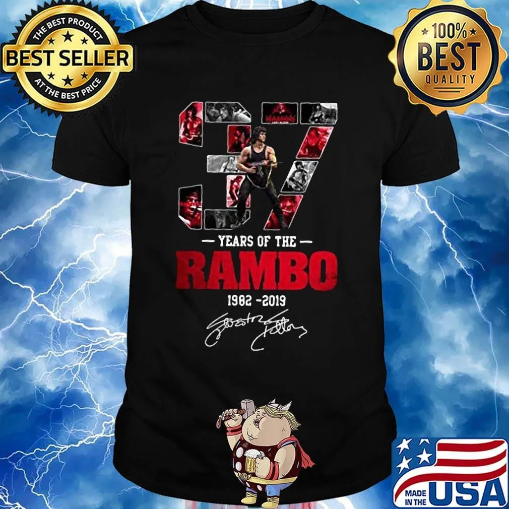 37 years of the rambo 1982 2019 signature shirt