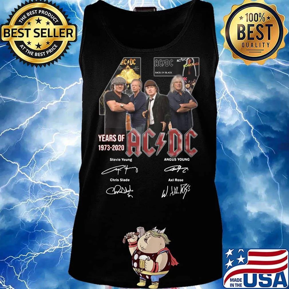 47 years of 1973 2020 acdc signatures s Tank top