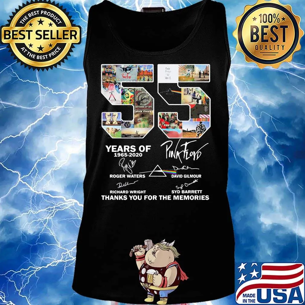 55 years of 1965 2020 pink floyd band thank you for the memories s Tank top