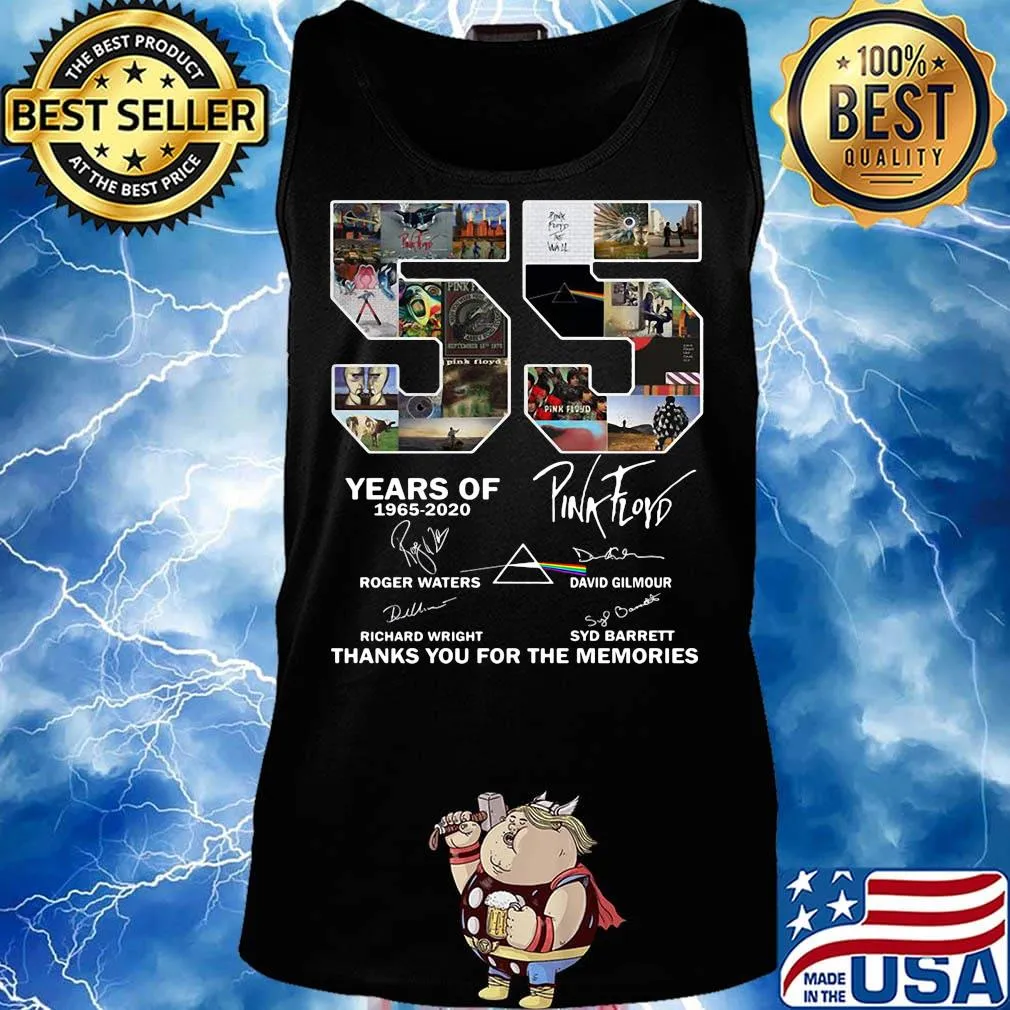 55 years of 1965 2020 pink floyd band thank you for the memories signatures s Tank top