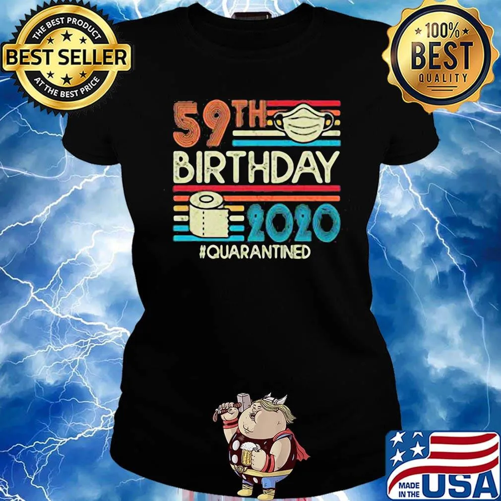 59th birthday 2020 quarantined mask toilet paper vintage s Ladies tee