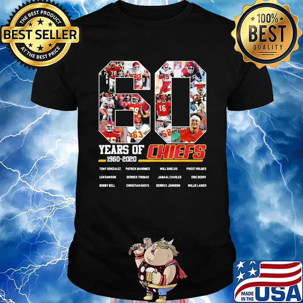 60 years of 1960 2020 kansas city chiefs football team players shirt
