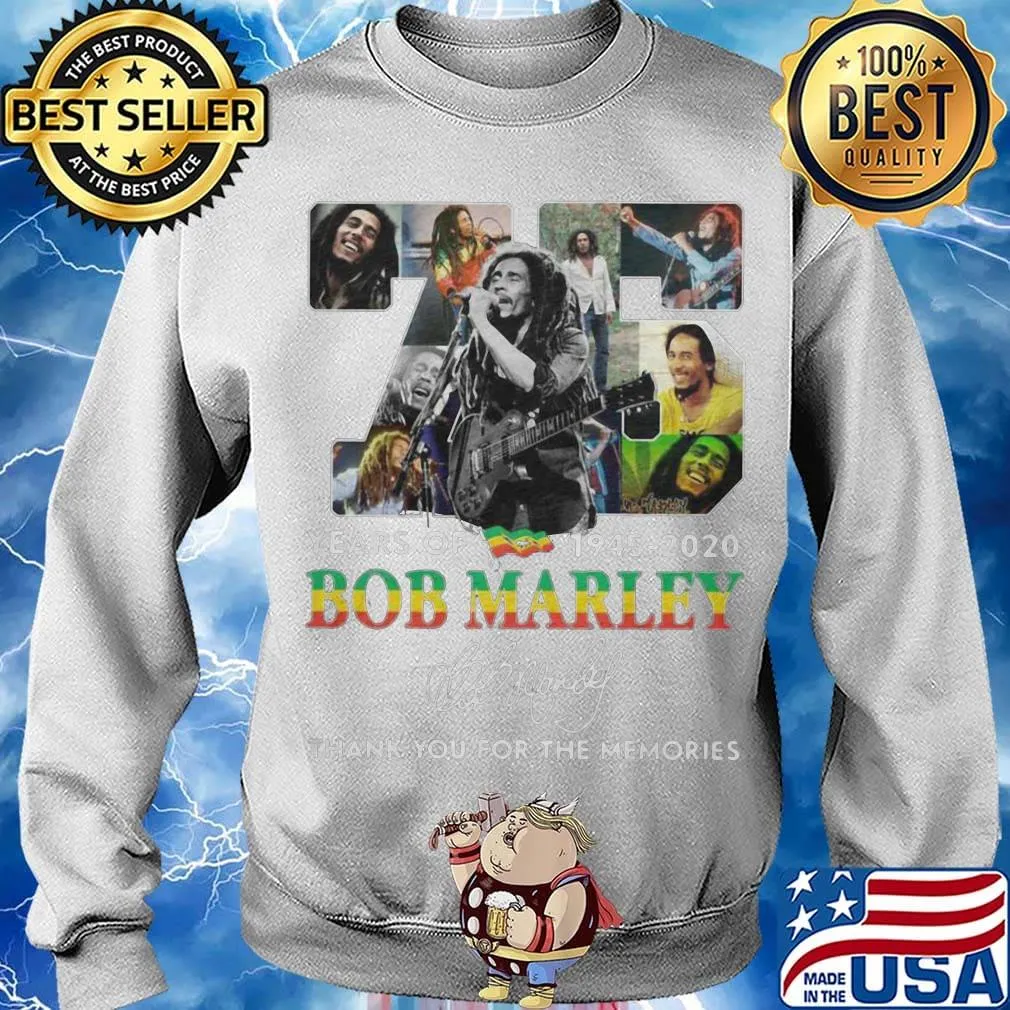 75 years of 1945 3030 bob marley thank you for the memories signature shirt75 years of 1945 3030 bob marley thank you for the memories signature s Sweater