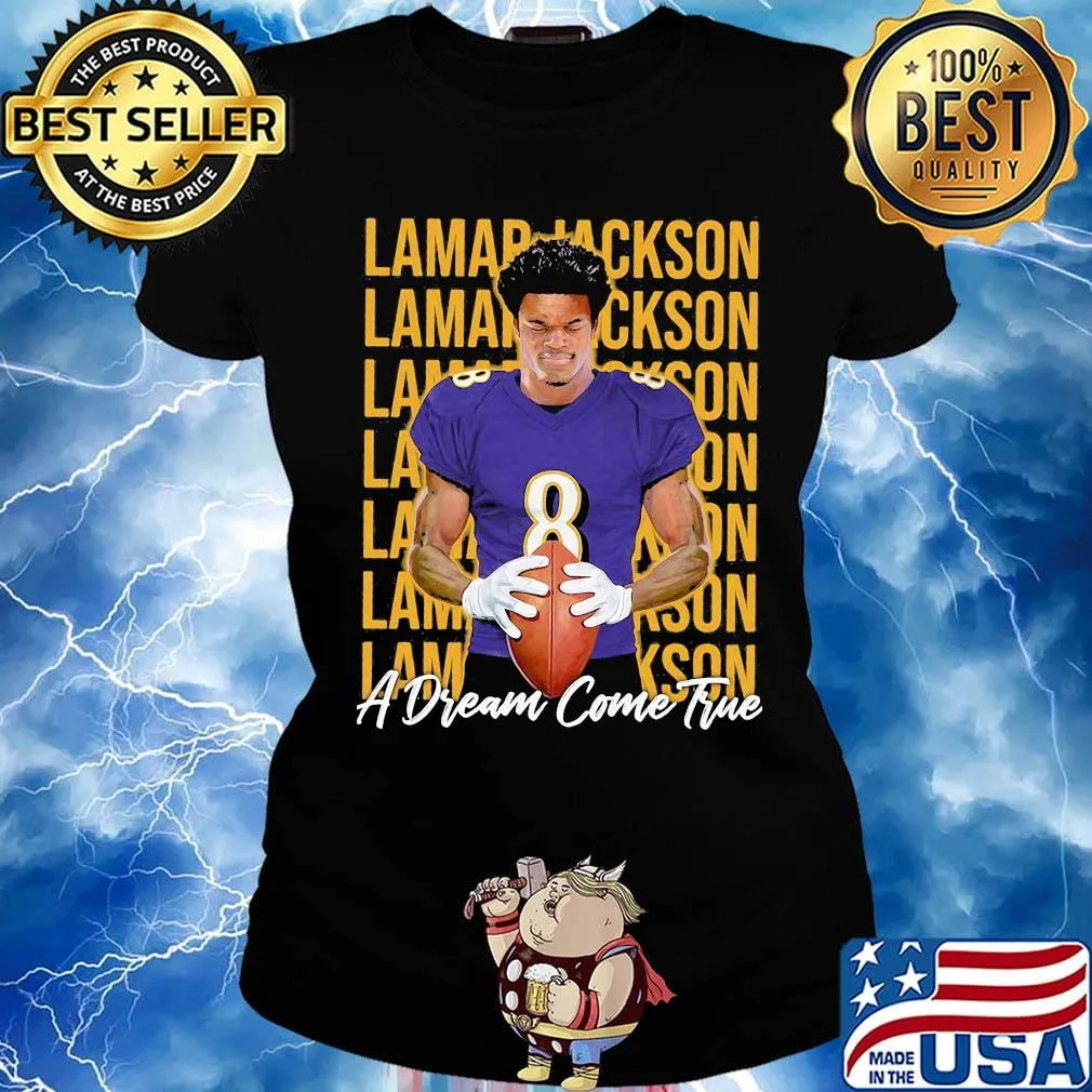 8 lamar jackson nebraska player football a dream come true s Ladies tee