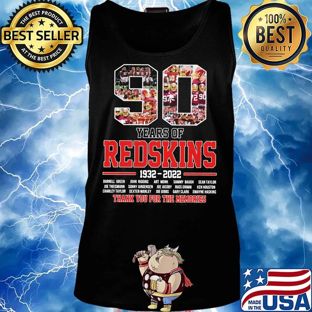 90 years of 1930 2020 redskins football thank you for the memories s Tank top
