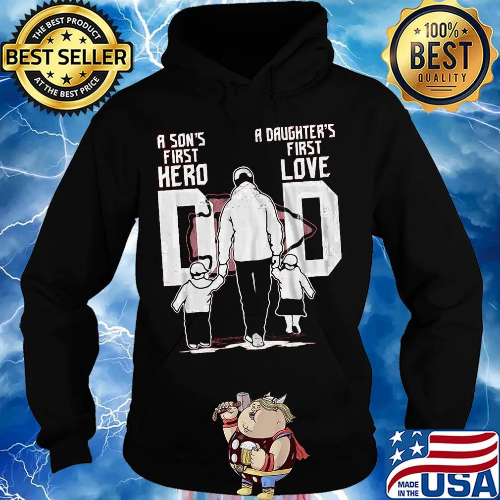 A son's first hero a daughter's first love dad kansas city chiefs logo happy father's day s Hoodie
