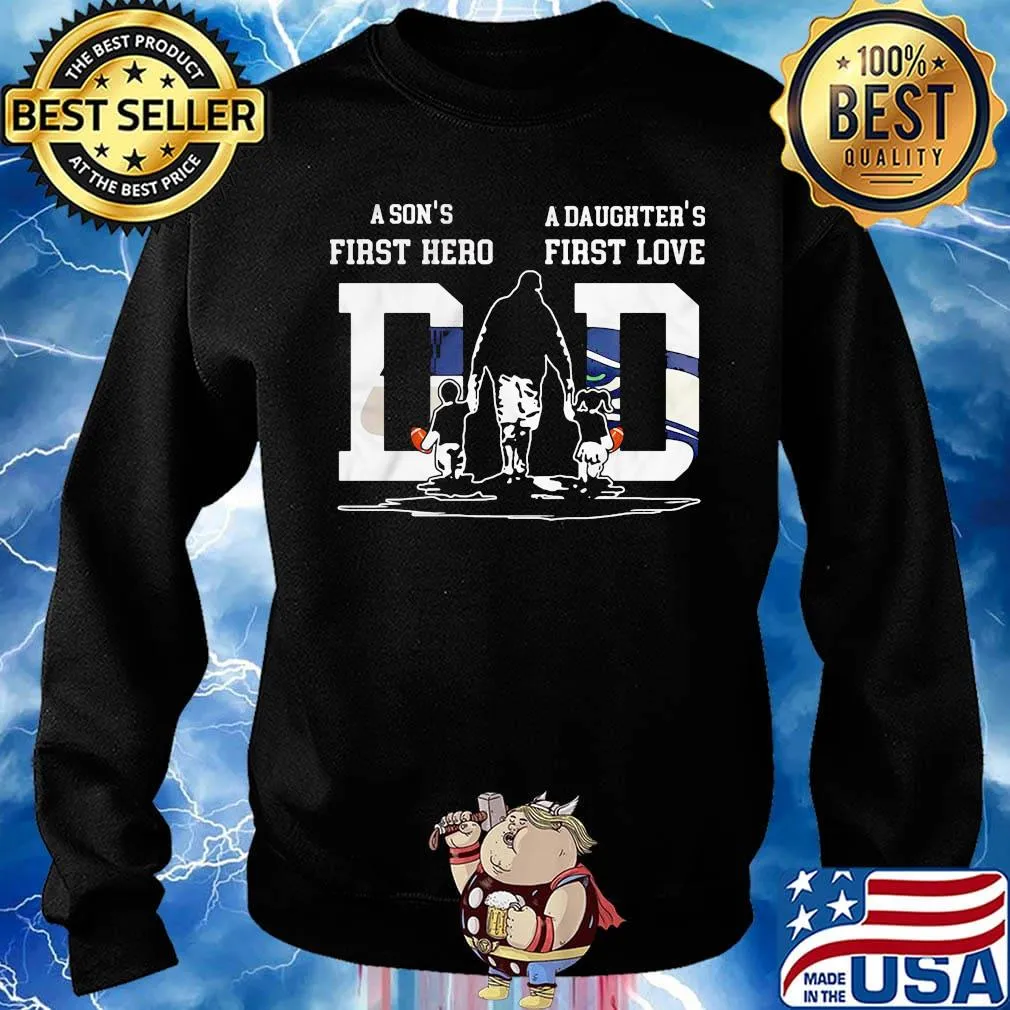 A son's first hero a daughter's first love dad seattle seahawks happy father's day s Sweater