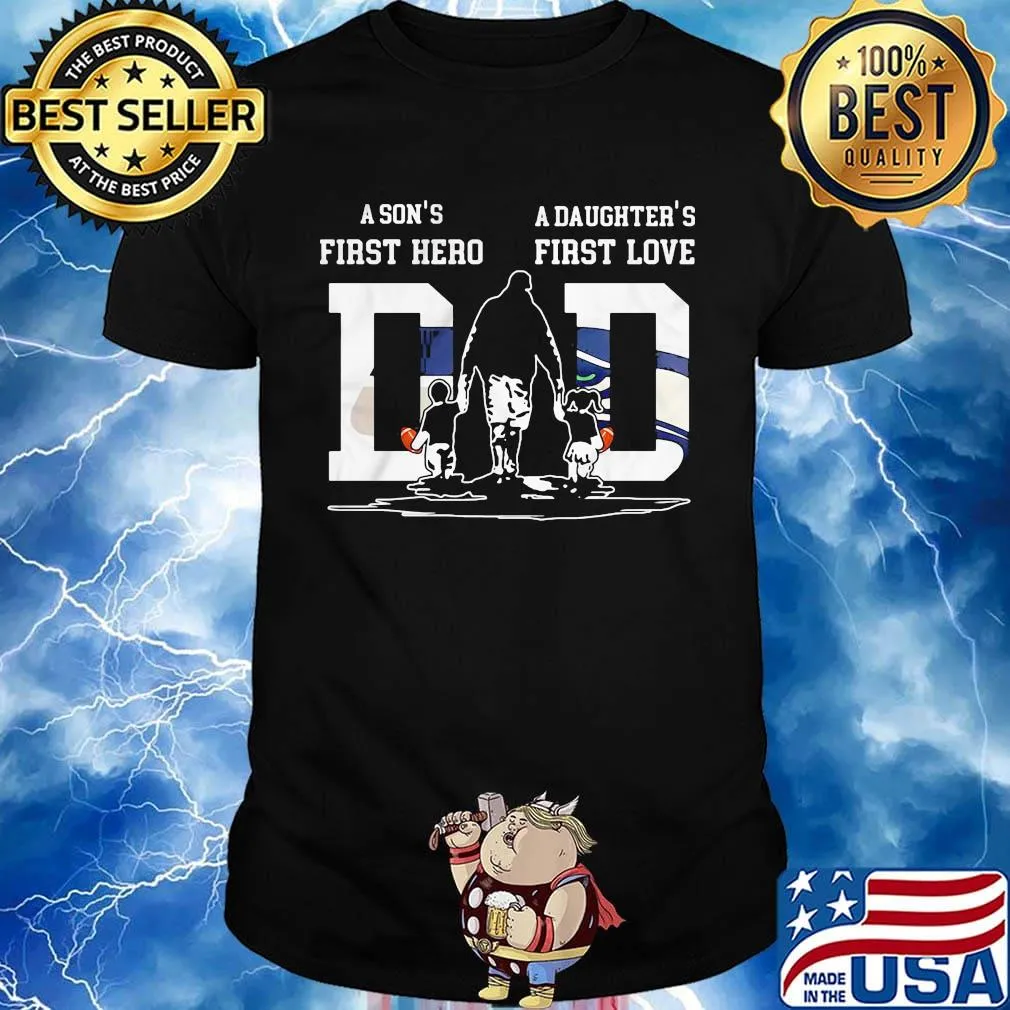A son's first hero a daughter's first love dad seattle seahawks happy father's day shirt