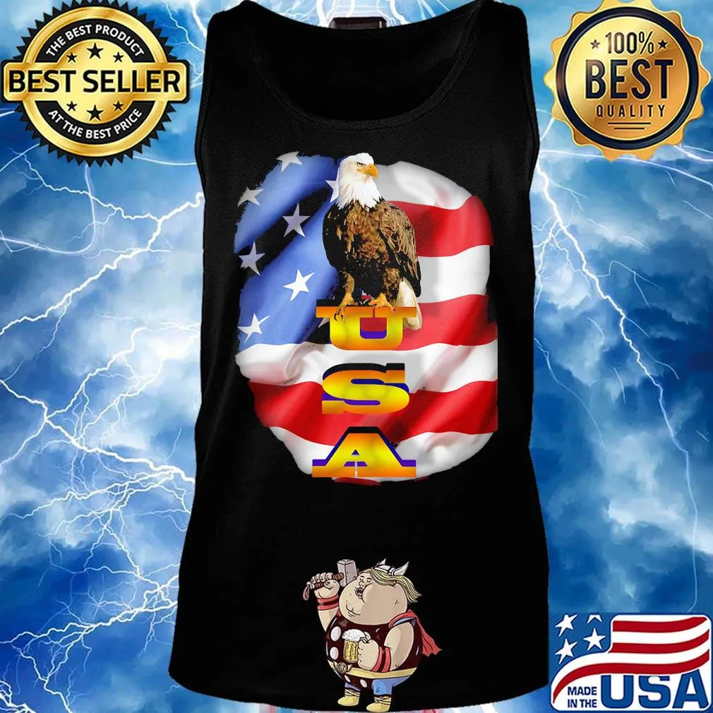 Agle USA American flag veteran Independence day s Tank top