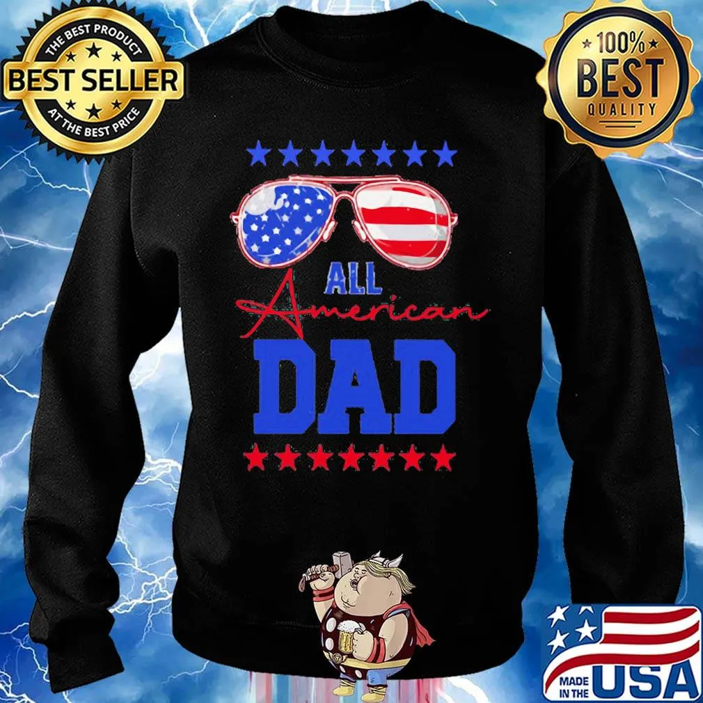 All American Dad Glasses Father's Day Independence Day Shirt Sweater