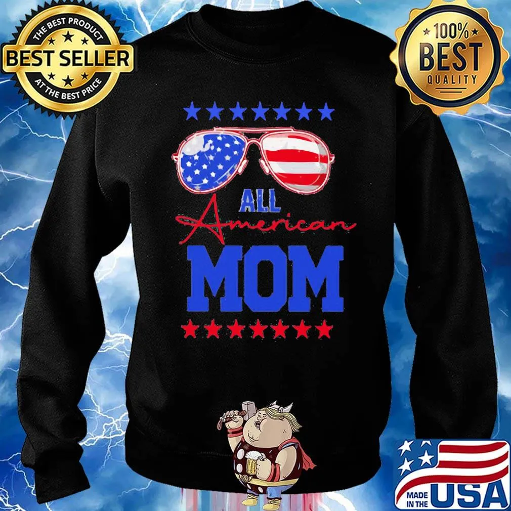 All American Mom Glasses Independence Day Shirt Sweater