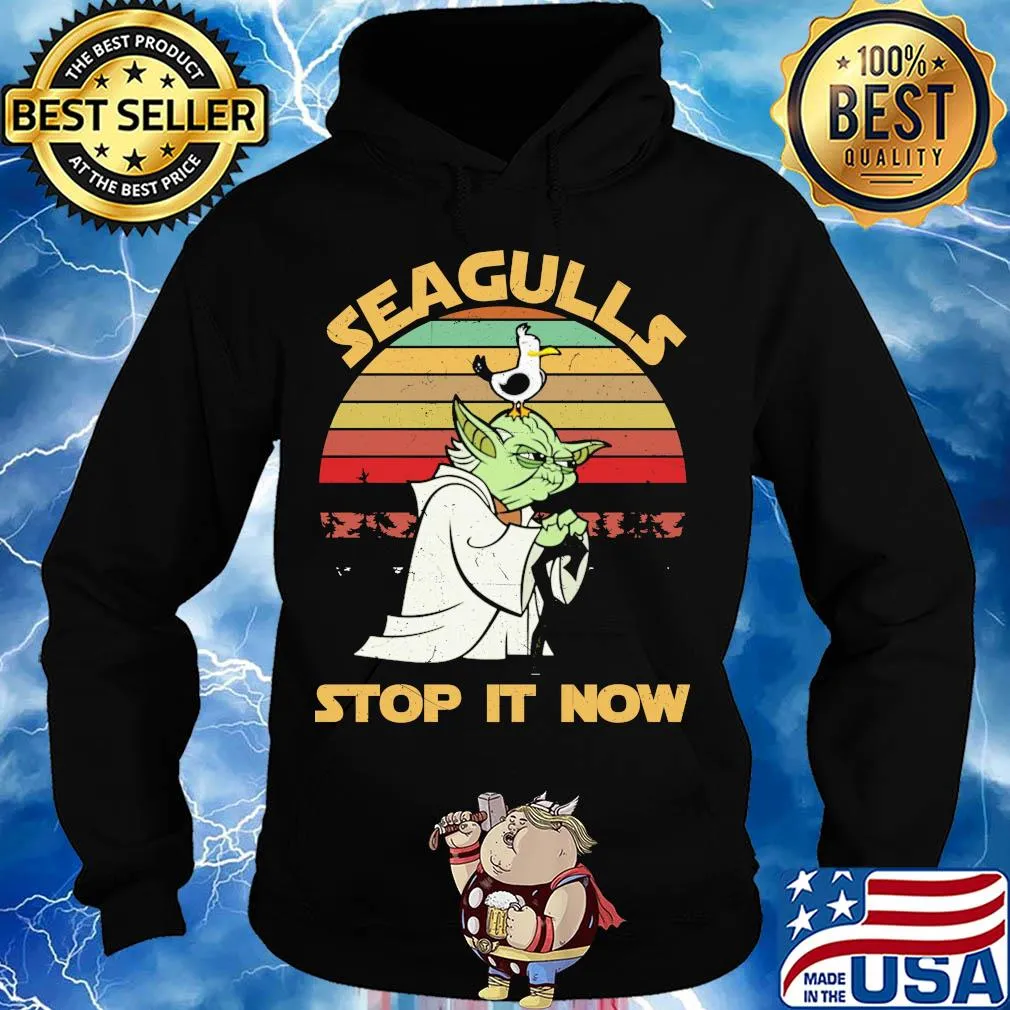 Baby Yoda Seagulls stop it now vintage retro s Hoodie