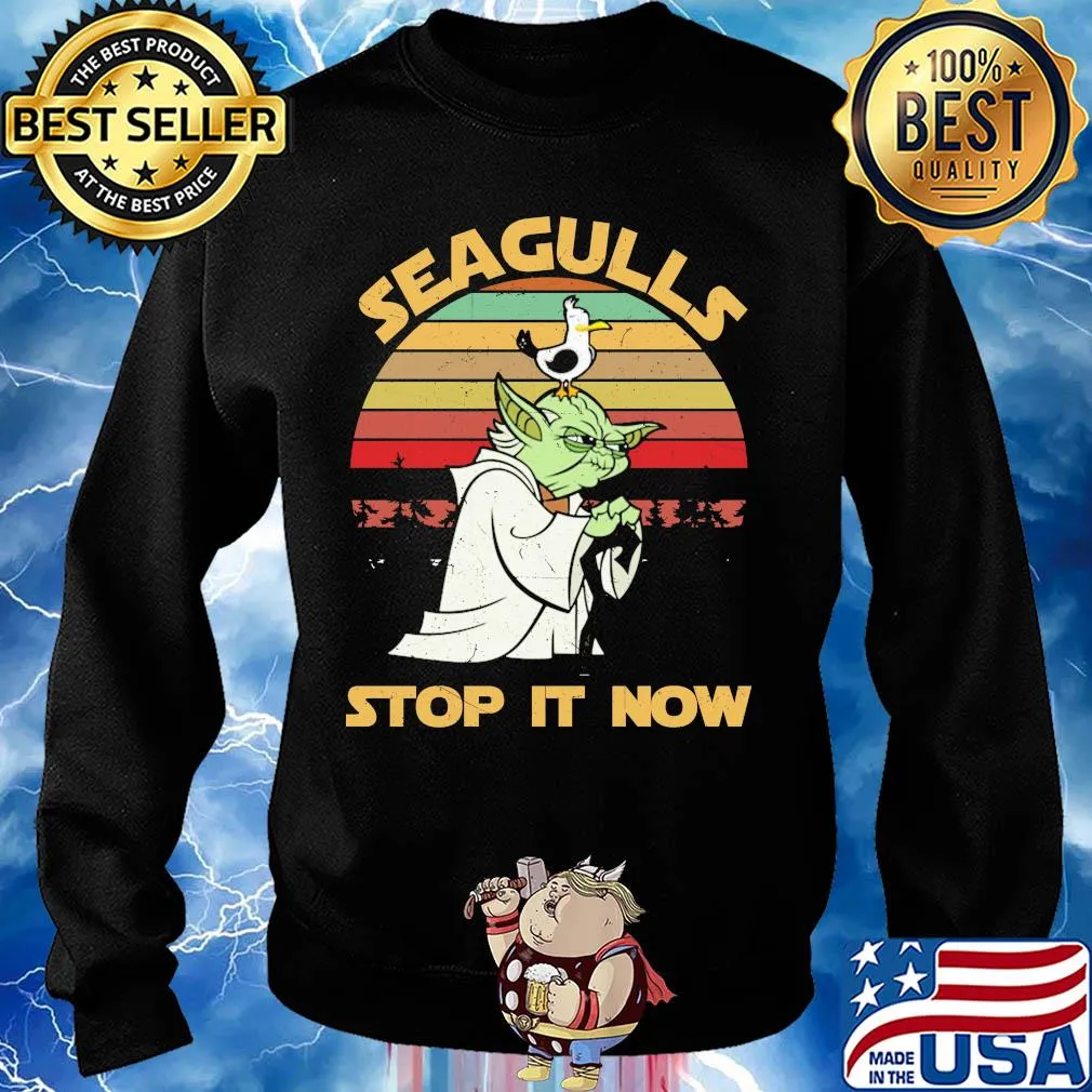 Baby Yoda Seagulls stop it now vintage retro s Sweater