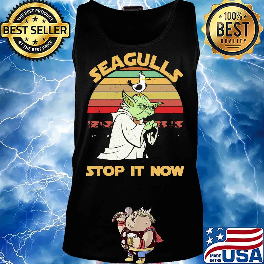 Baby Yoda Seagulls stop it now vintage retro s Tank top