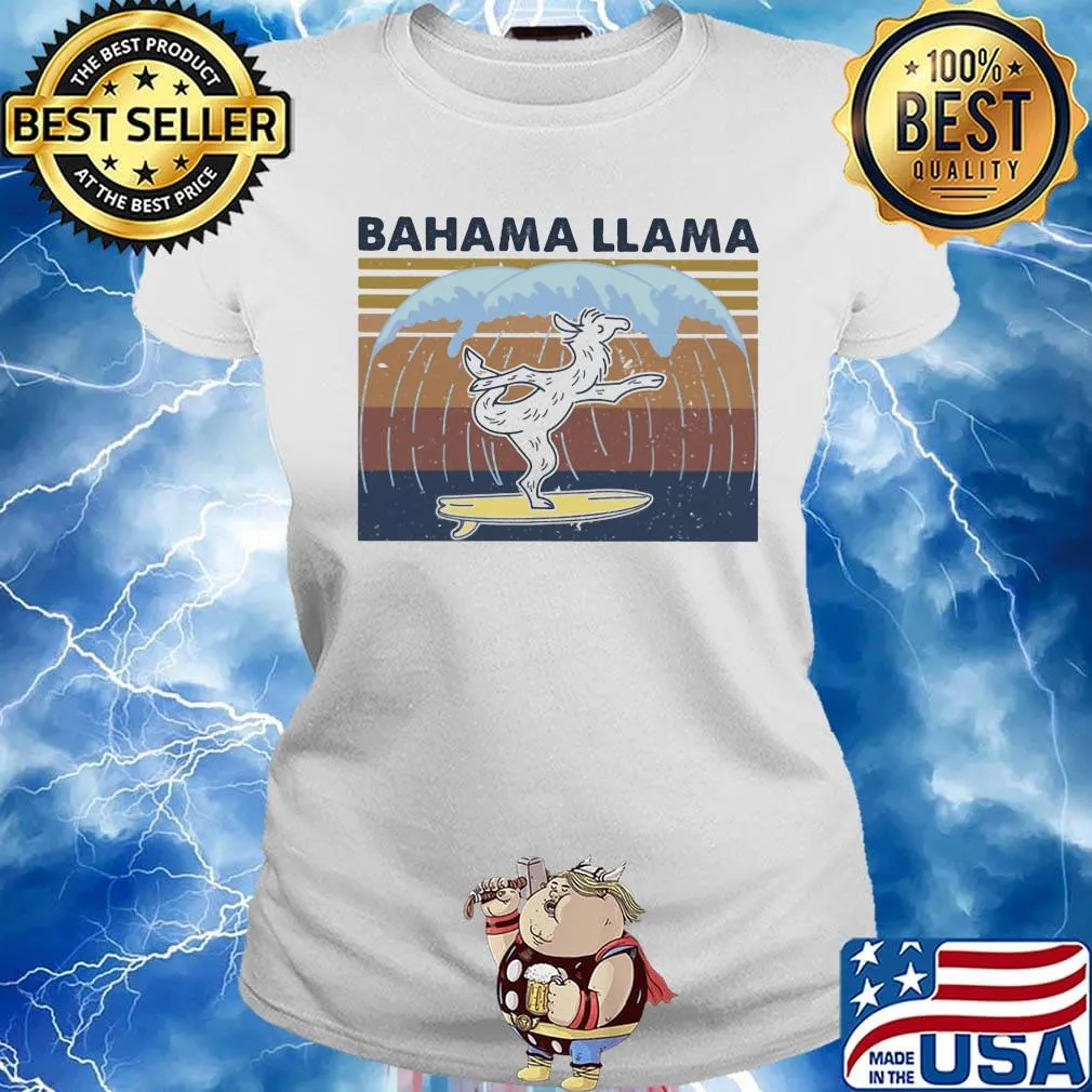 Bahama Llama Dancing Vintage Retro Shirt Ladies tee