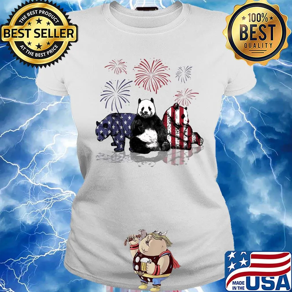 Bear firework american flag independence day s Ladies tee