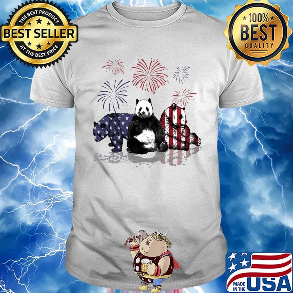 Bear firework american flag independence day shirt