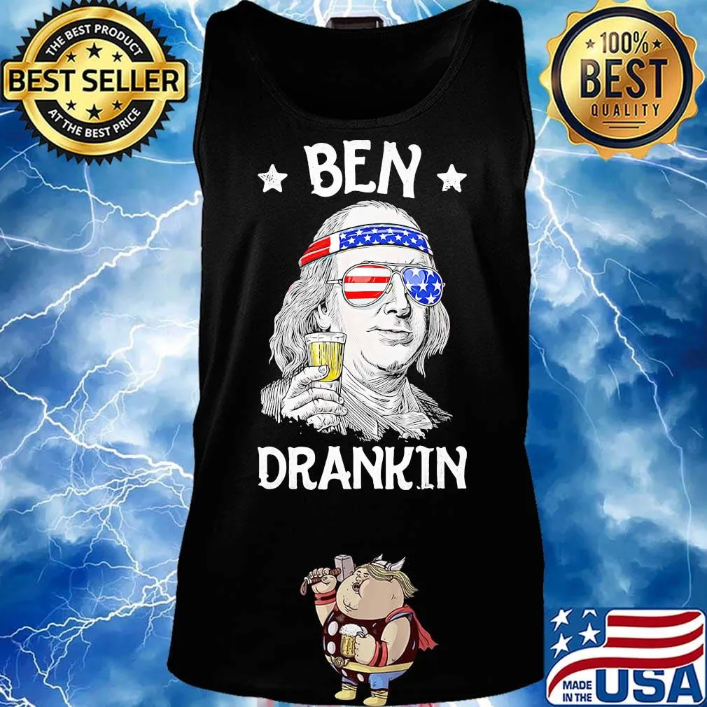 Ben drankin wine American flag veteran Independence day s Tank top