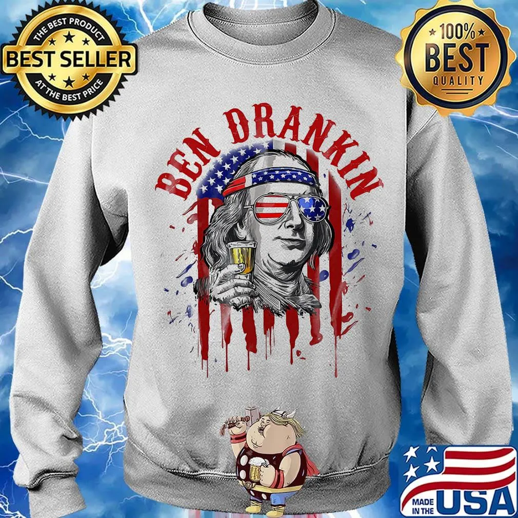Benjamin franklin ben drankin american flag 4th of july independence day s Sweater