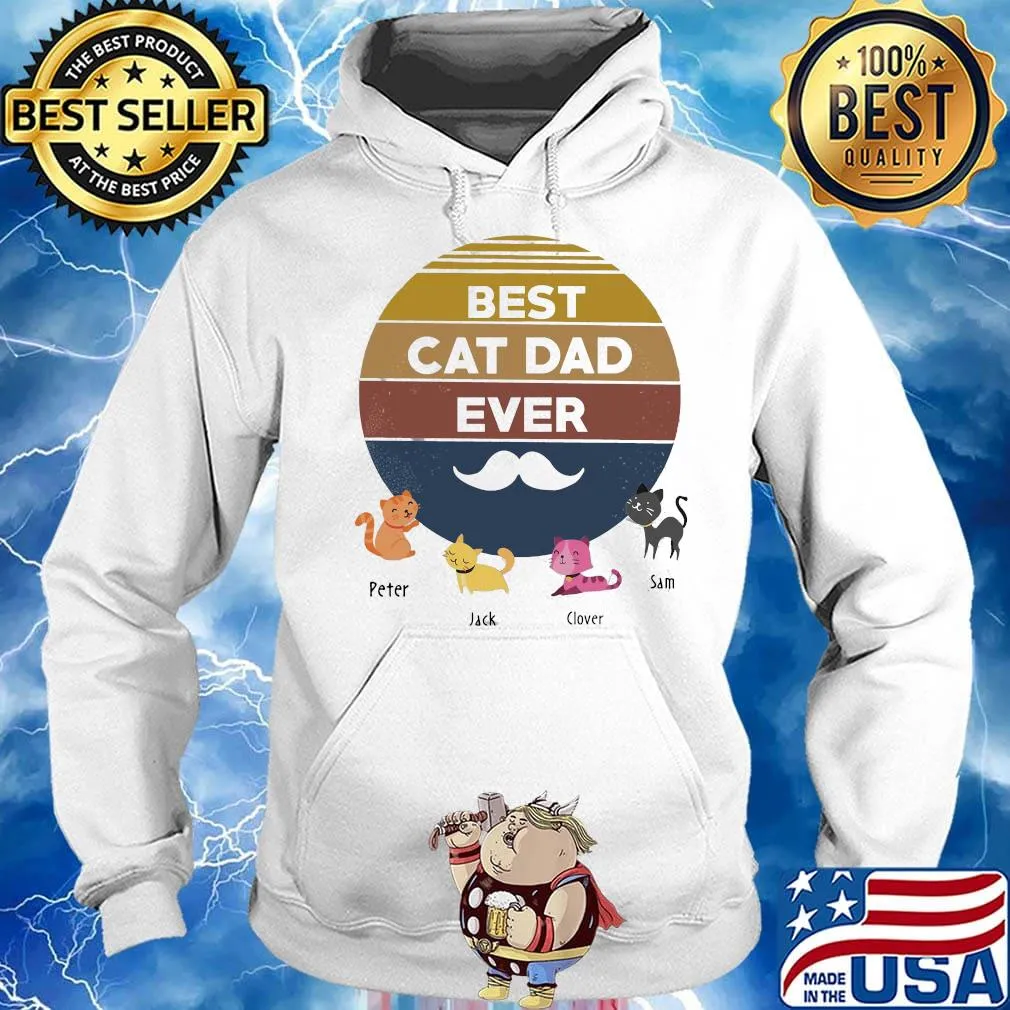 Best cat dad ever beard peter jack clover sam father's day vintage retro s Hoodie