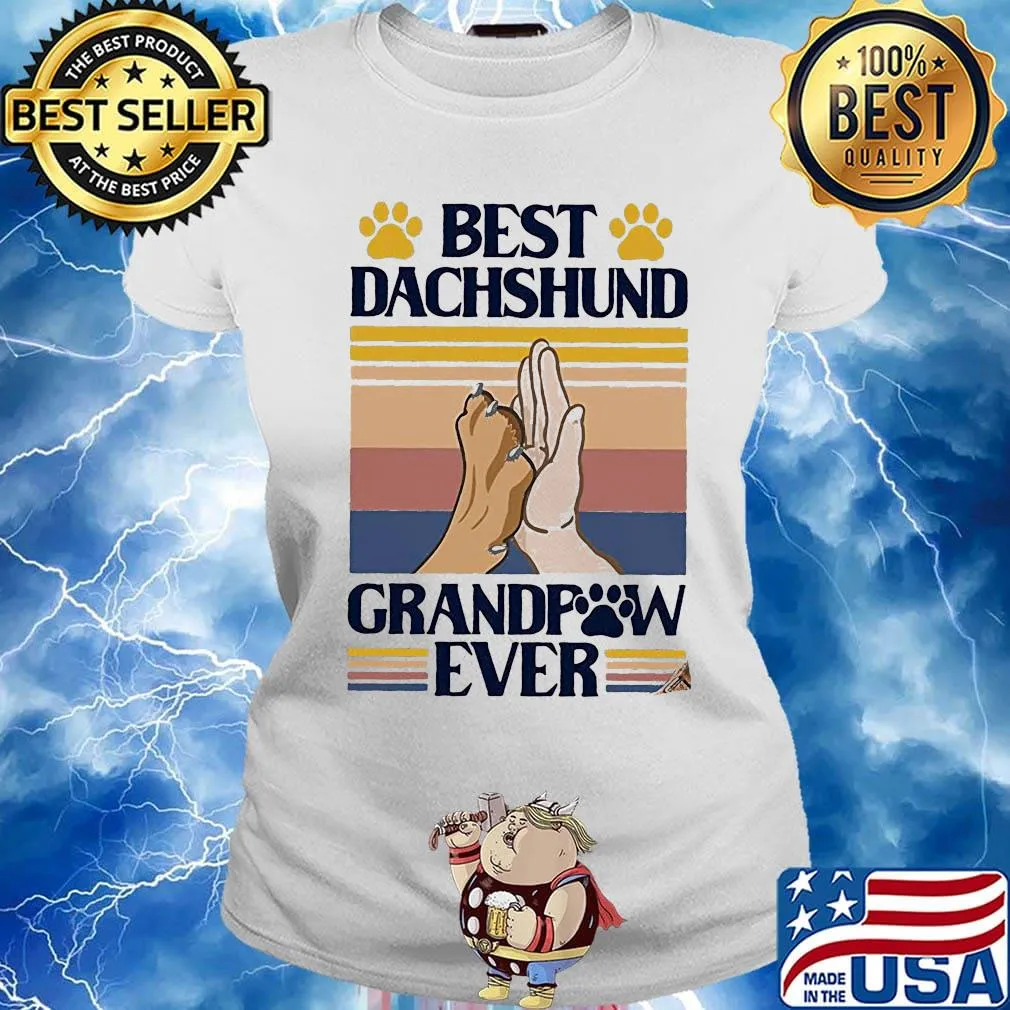 Best dachshund grandpaw ever vintage retro s Ladies tee