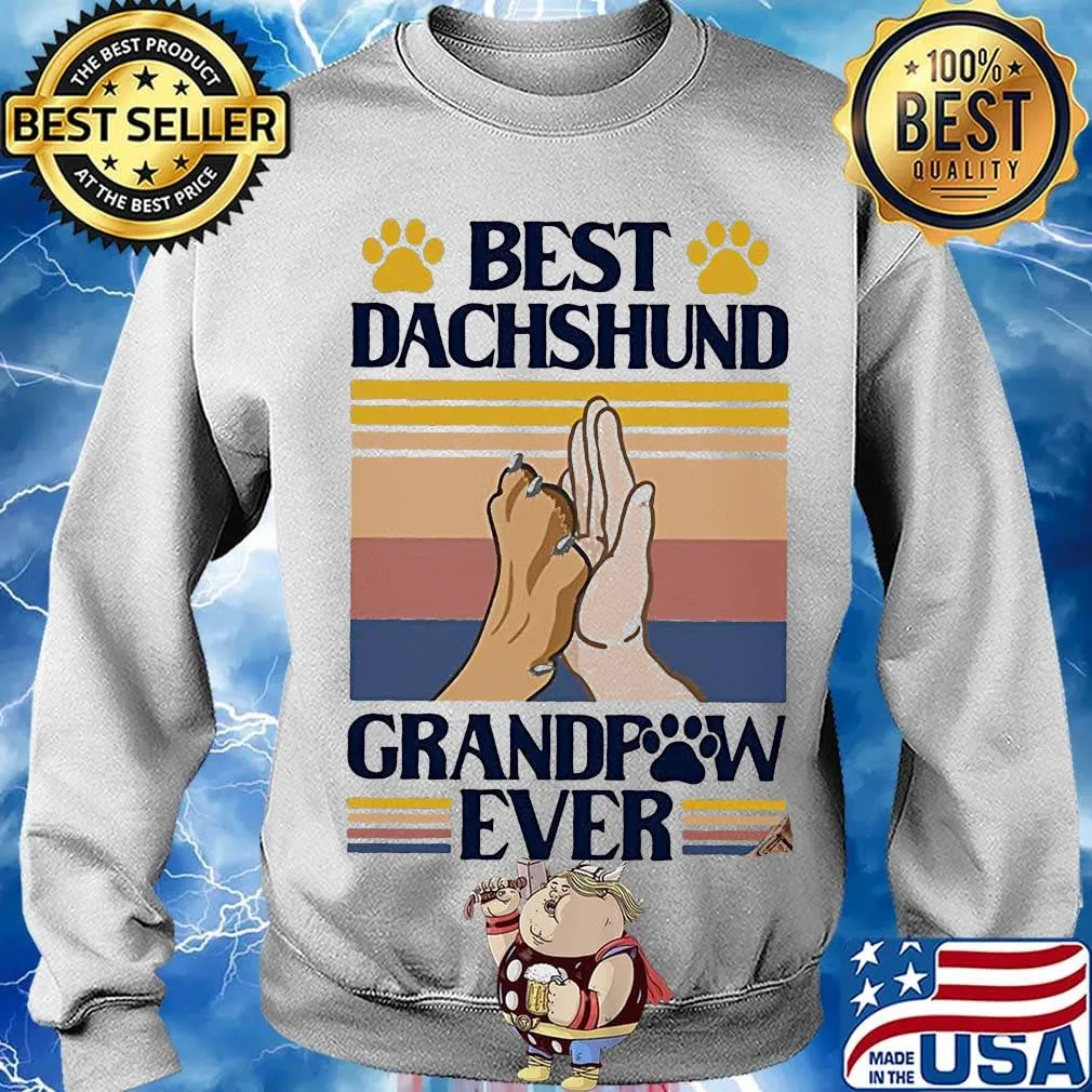 Best dachshund grandpaw ever vintage retro s Sweater