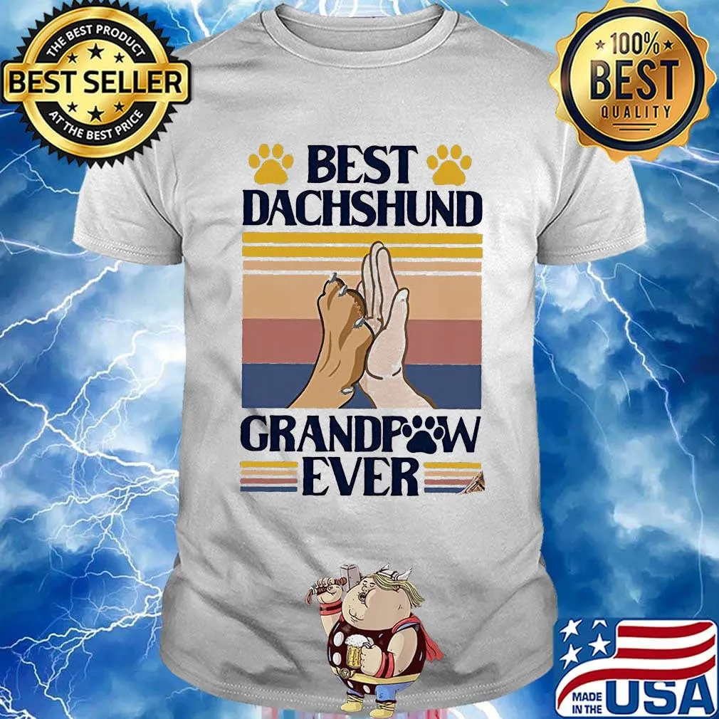 Best dachshund grandpaw ever vintage retro shirt