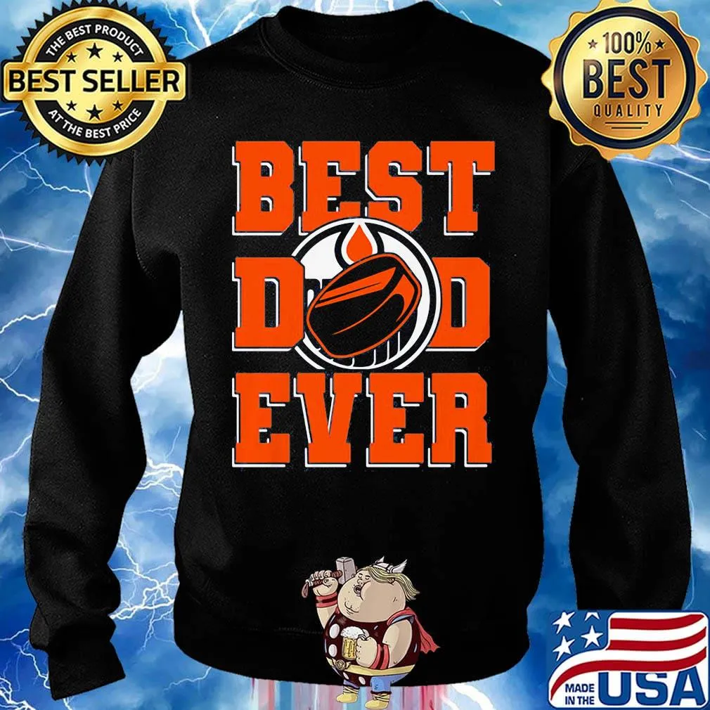 Best dad ever ice hockey oilers happy father's day s Sweater