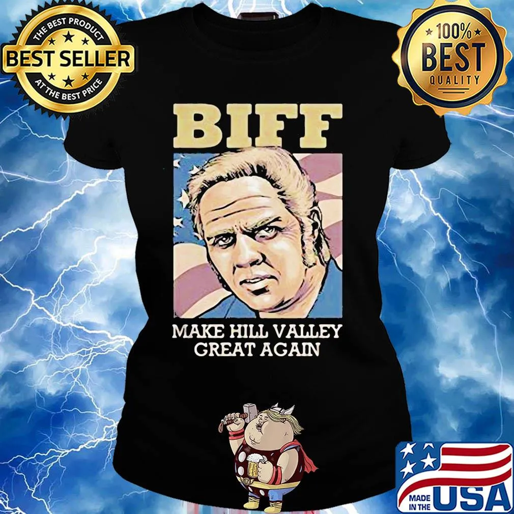 Biff make hill valley great again american flag independence day s Ladies tee