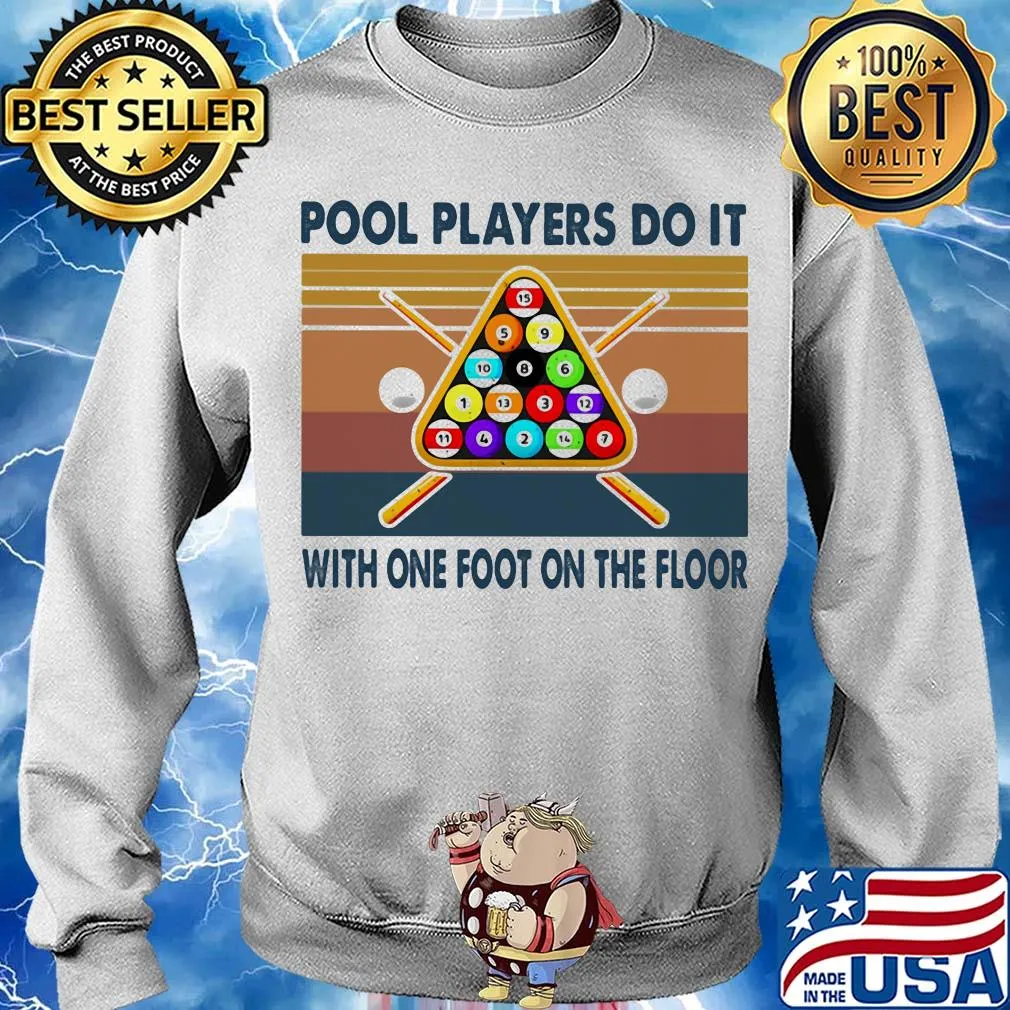 Billard pool players do it with one foot on the floor vintage retro s Sweater
