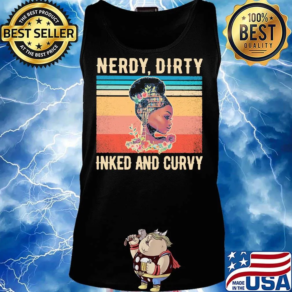Black girl books flowers nerdy dirty inked and curvy vintage retro s Tank top