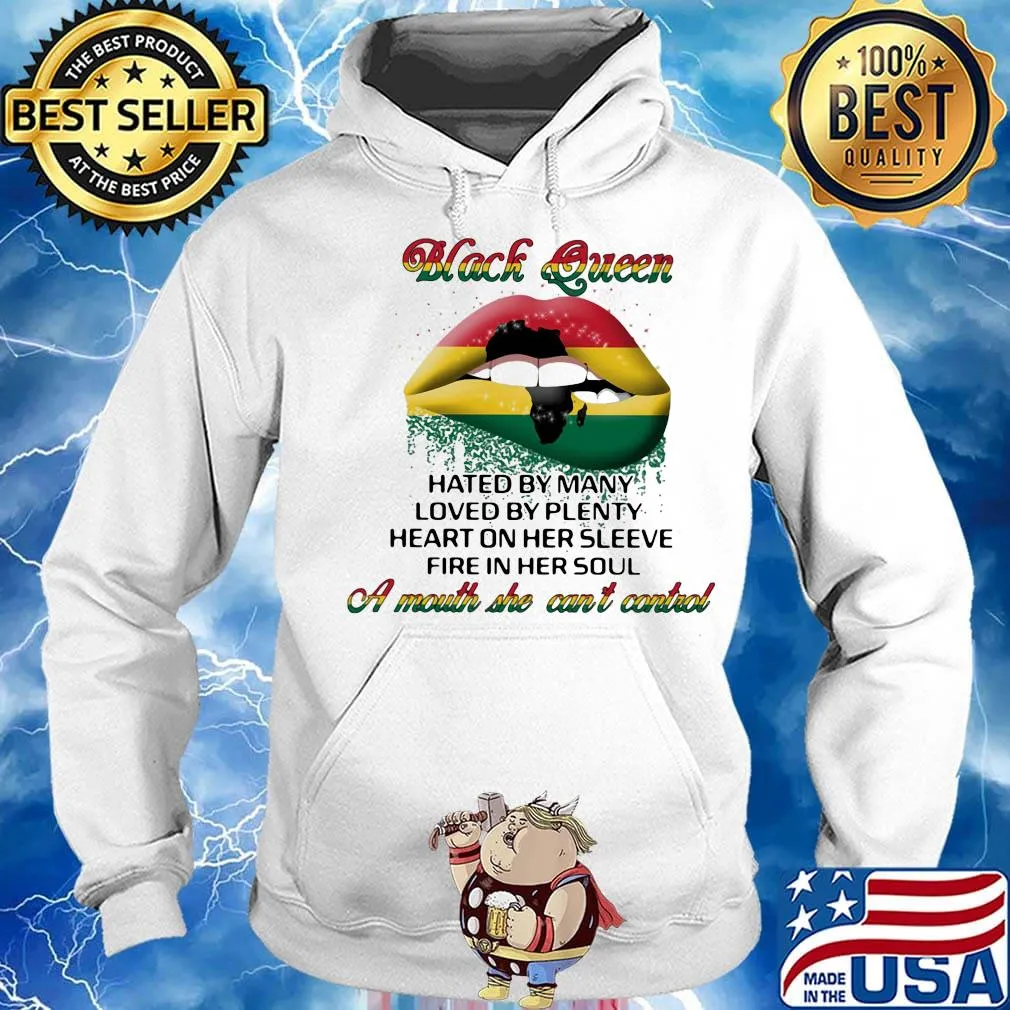 Black Queen A Month She Can't Control Lips Ghana Flag Shirt Hoodie