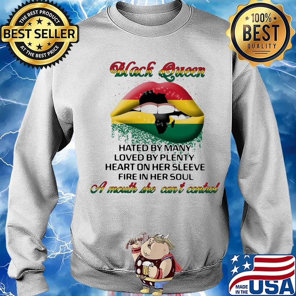 Black Queen A Month She Can't Control Lips Ghana Flag Shirt Sweater