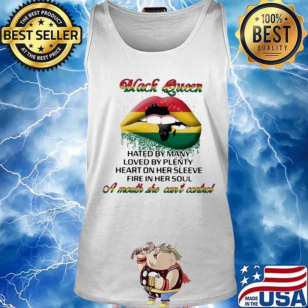 Black Queen A Month She Can't Control Lips Ghana Flag Shirt Tank top