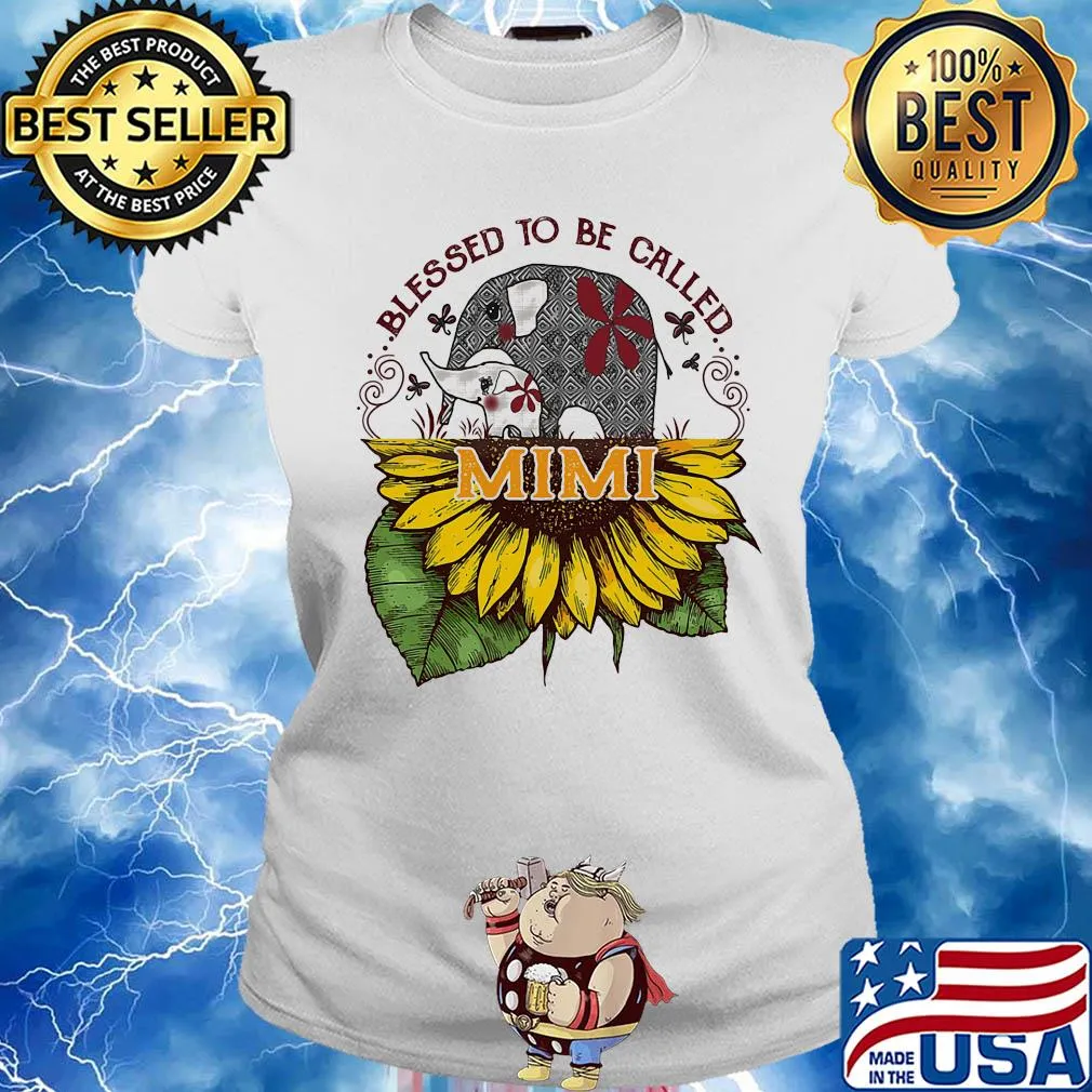 Blessed to be called mimi sunflower elephant s Ladies tee