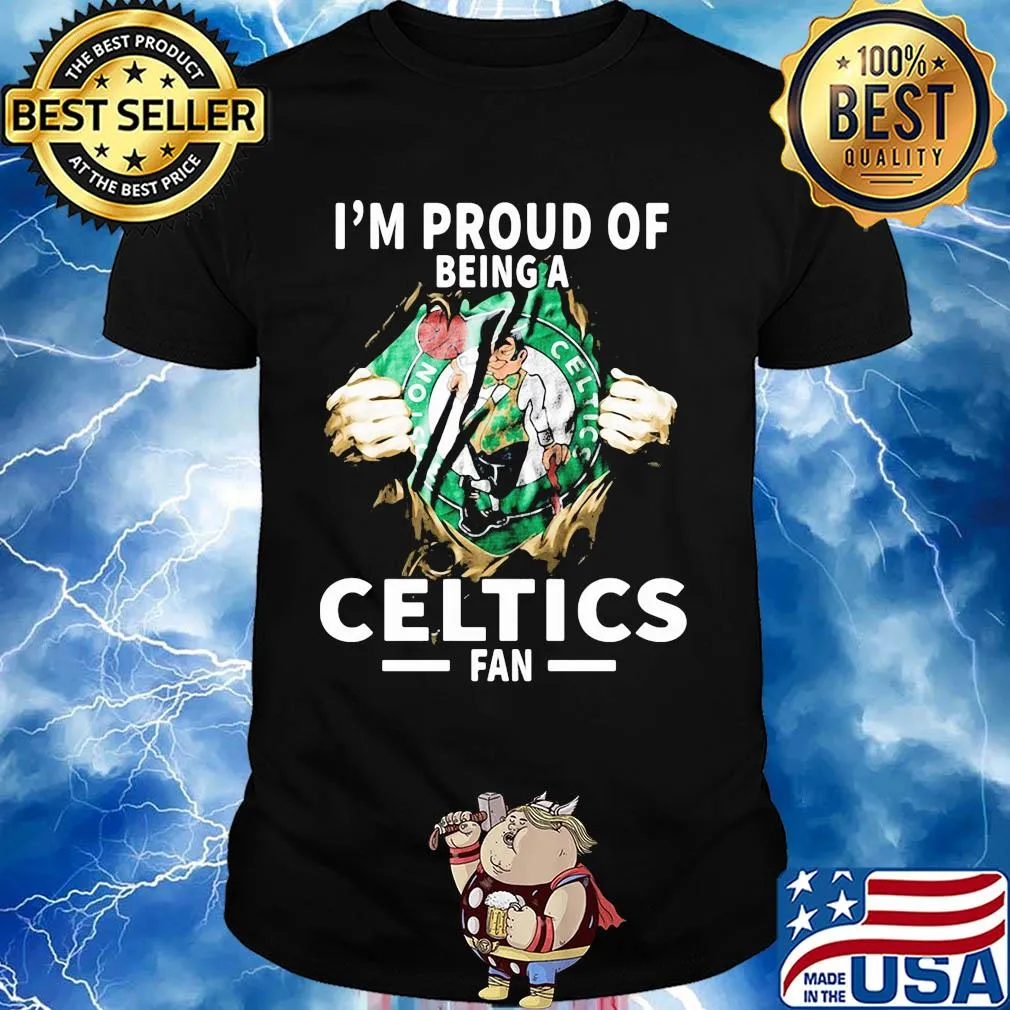 Blood insides I'm proud of being a boston celtics fan shirt