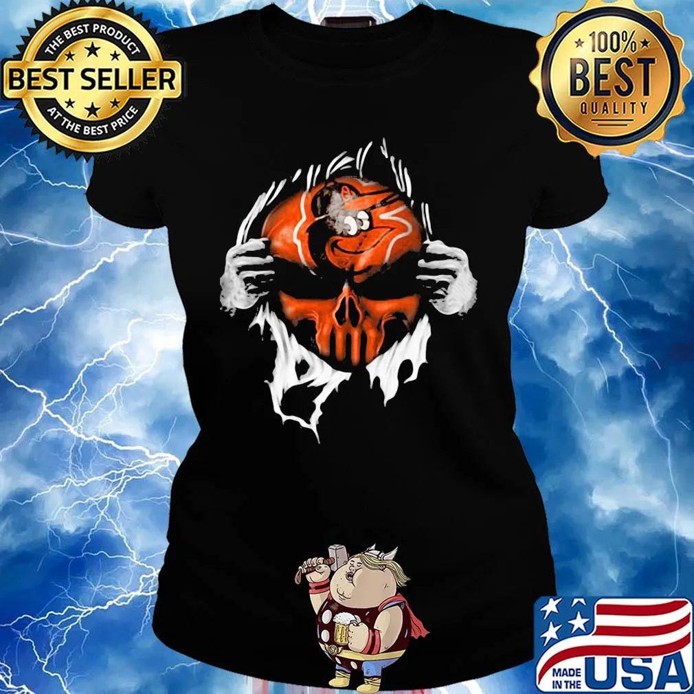 Blood insides skull baltimore orioles baseball s Ladies tee