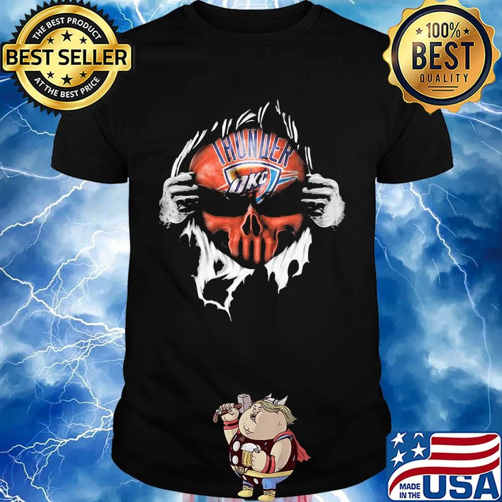 Blood insides skull oklahoma city thunder shirt