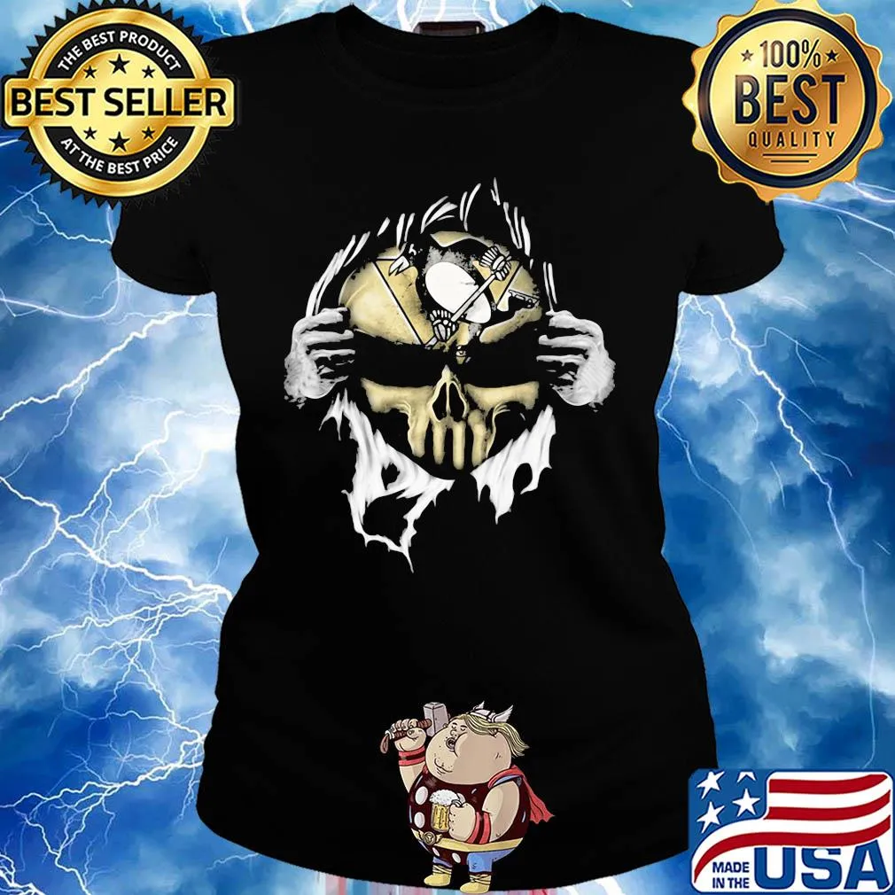 Blood insides skull pittsburgh penguins hockey s Ladies tee