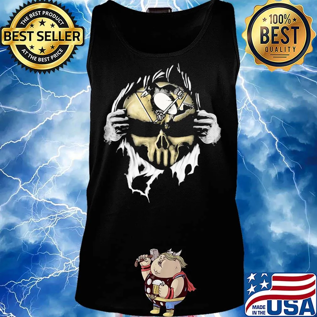 Blood insides skull pittsburgh penguins hockey s Tank top
