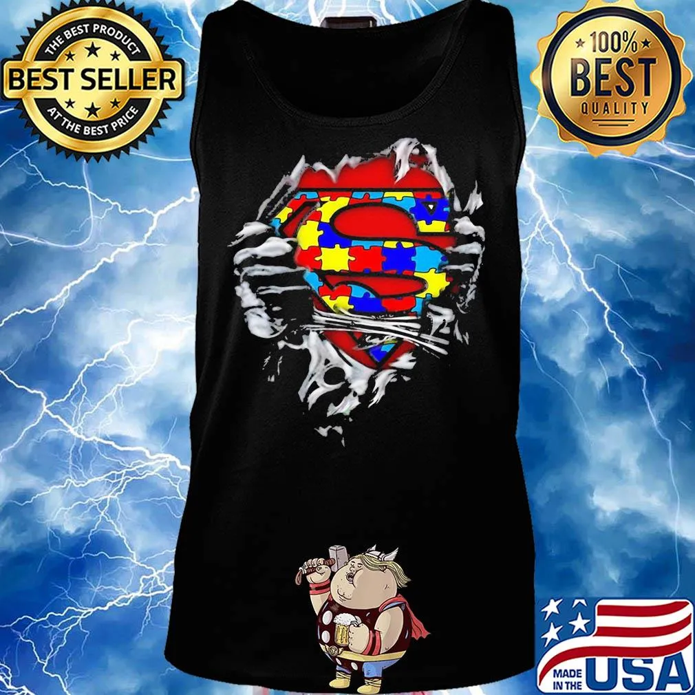 Blood insides superman autism awareness s Tank top