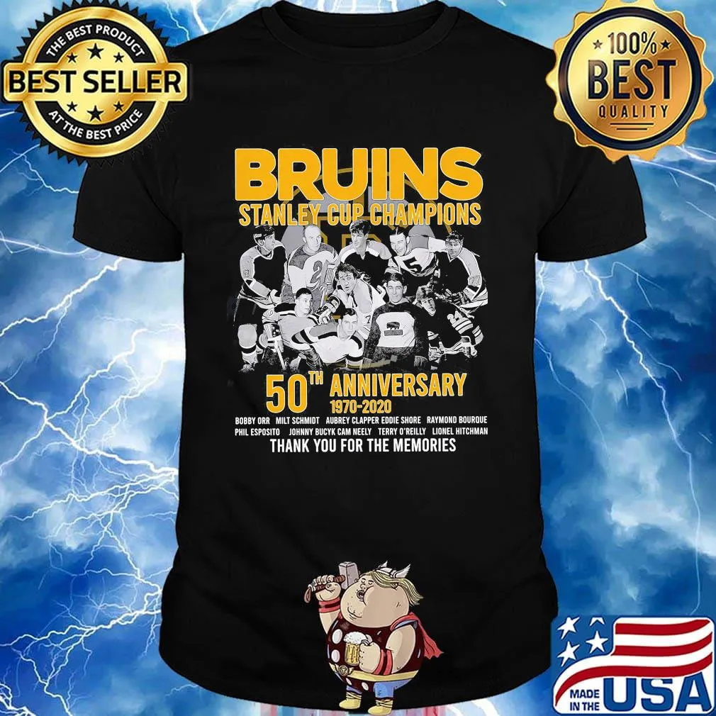 Boston bruins stanley cup champions 50th anniversary 1970 2020 thank you for the memories shirt
