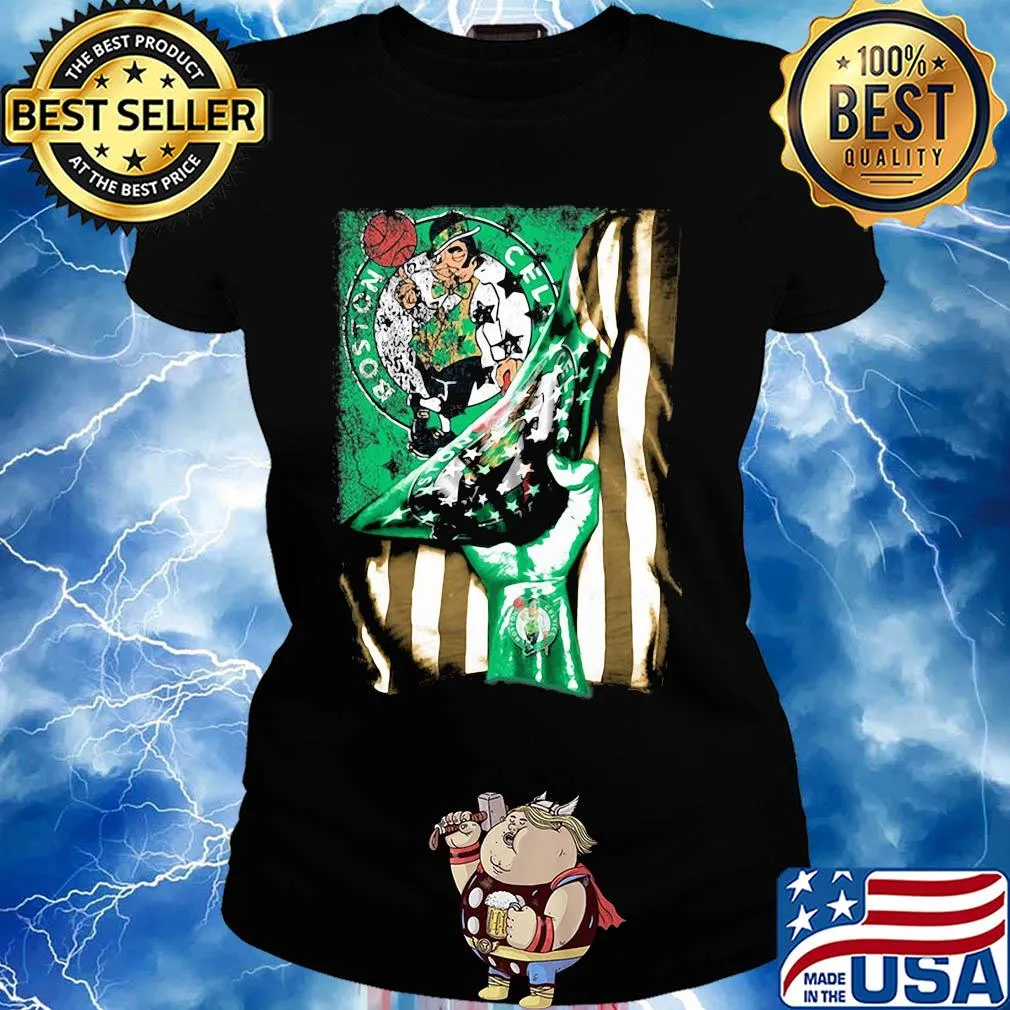 Boston celtics american flag independence day s Ladies tee