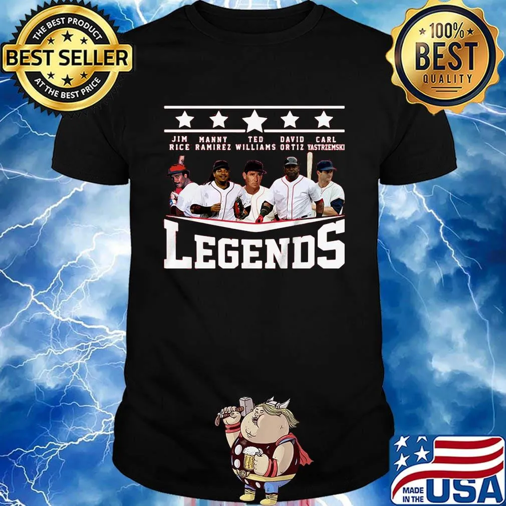 Boston red sox baseball legends rice manny williams david carl fan stars shirt