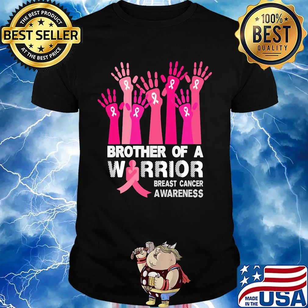 Brother of a warrior breast cancer awareness shirt