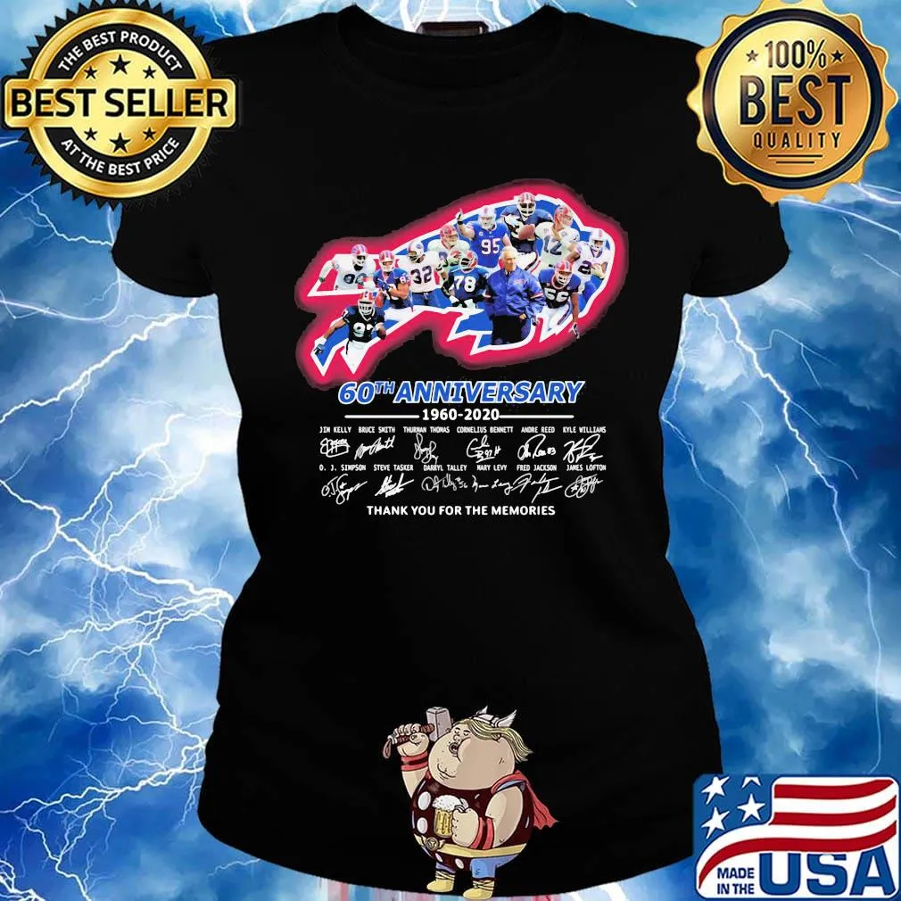 Buffalo bulls 60th anniversary 1960 2020 thank you for the memories signatures s Ladies tee