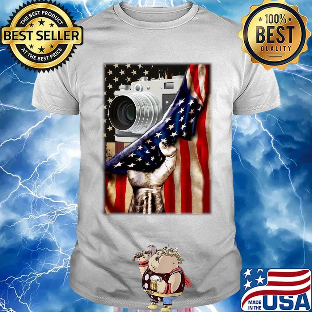 Camera Black Lives Matter American Flag Independence Day Shirt