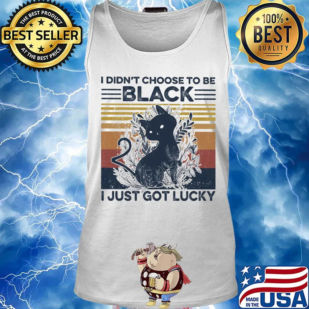 Cat I didn't choose to be black I just got lucky vintage retro s Tank top